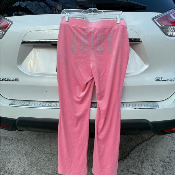 Juicy Couture Pink Velvet Flare Pants Sweatpants Size Medium - Picture 3 of 5